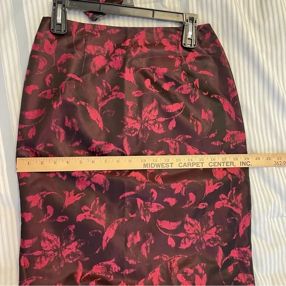 David Meister 2-piece Mermaid Style Red & Black Print Formal Prom/Party Dress 8 - Picture 7 of 9